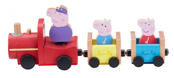 Holzeisenbahn mit Figur Peppa Wutz