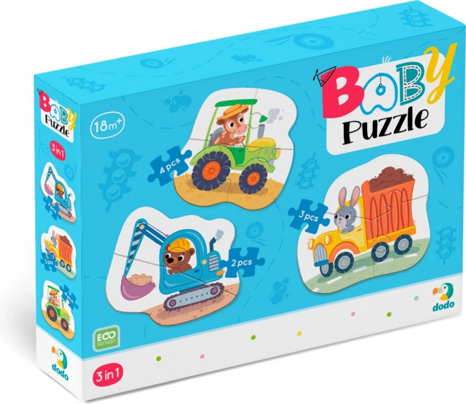 DODO Baby Puzzle Fahrzeuge 3-in-1