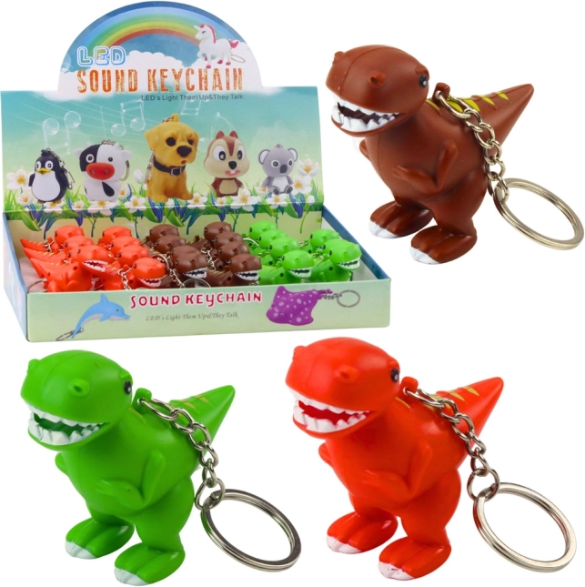 Dino-Schlüsselanhänger mit LED-Licht und Sound
