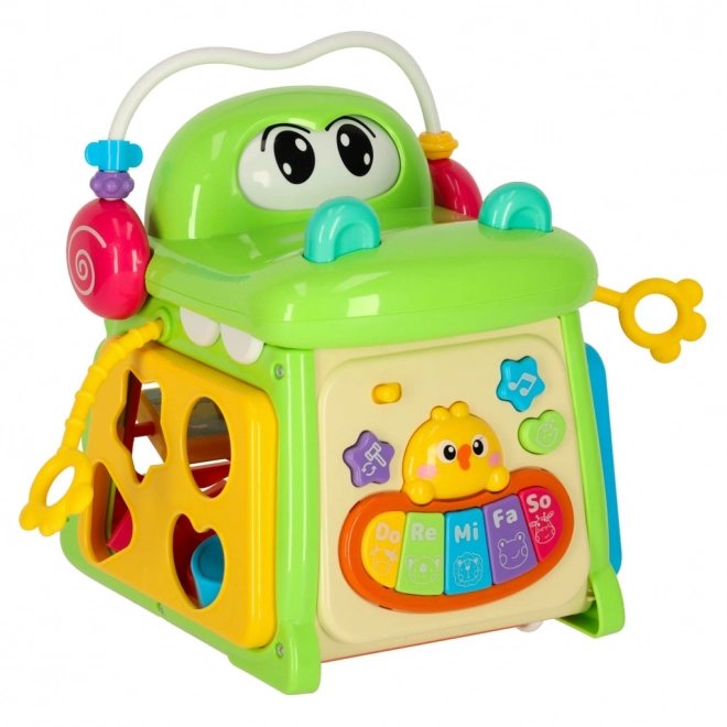 Lernspielzeugwürfel mit Sortierfunktion und Klavier Krokodil 4 in 1