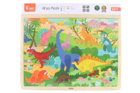 Holzpuzzle 48 Teile - Dinosaurier