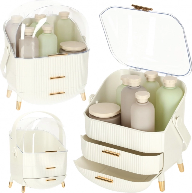 weißer Kosmetik-Organizer mit Schubladen