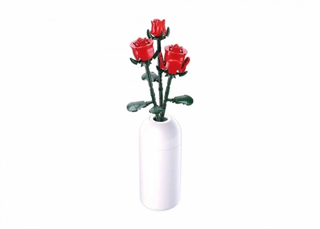 Sluban Rote Rose in Vase Blumenbausatz