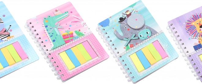 Notizblock mit Tieren 12,1 × 18,5 cm, 60 Blatt + Aufkleber