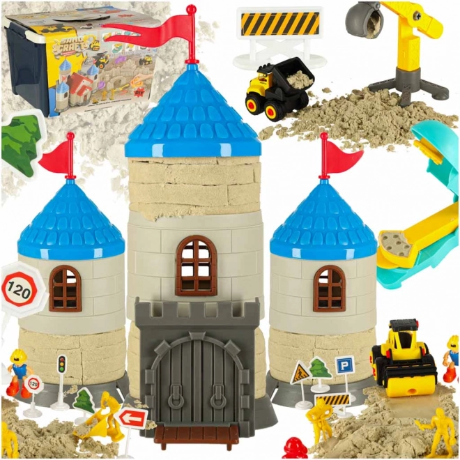 Kreativset mit Sand für Kinder 1100g - Burg, Fahrzeuge, Formen und Figuren