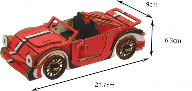 3D Holzpuzzle Roter Cabriolet