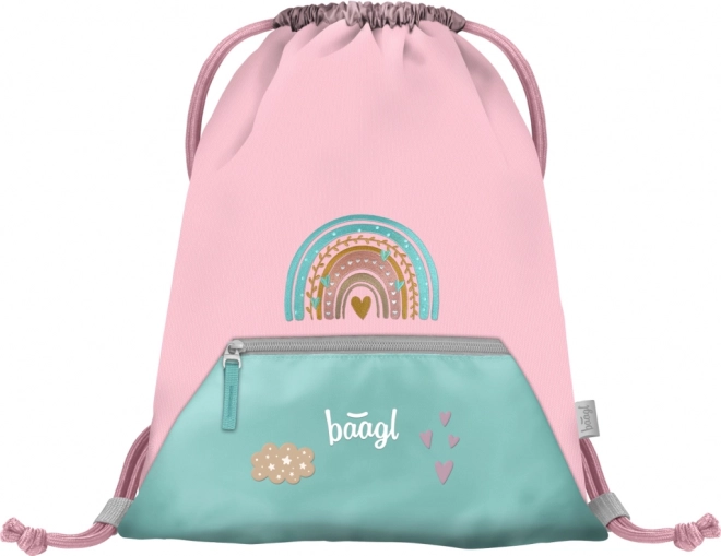 Baagl Tasche mit Fach Rosa Regenbogen