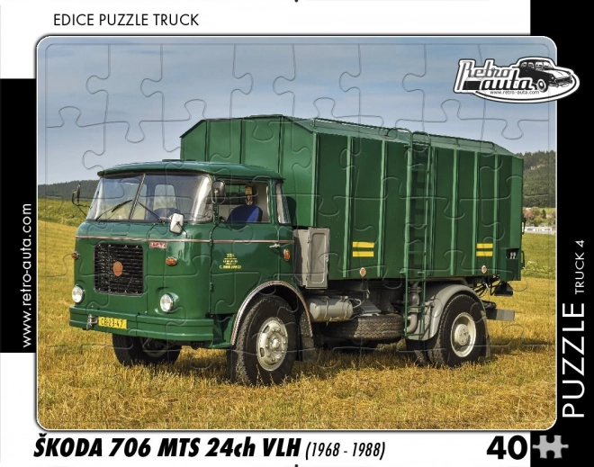 Retro-Auta Puzzle Lastwagen Škoda 706 MTS