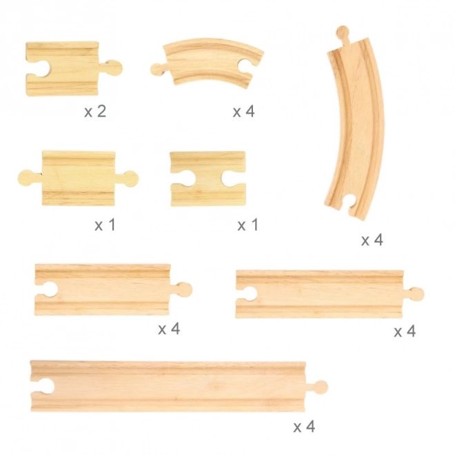 Set aus 24 Holzschienen von Bigjigs Rail