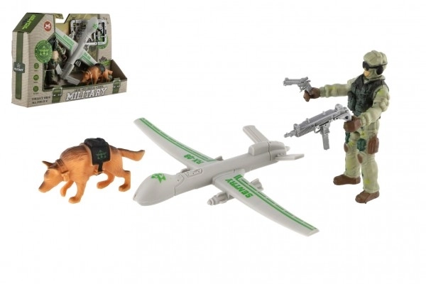 Militär-Set mit Drohne, Soldat und Hund