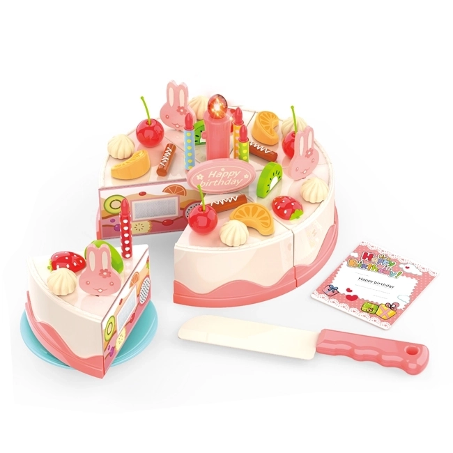 Geburtstagskuchen Woopie zum Zerteilen mit Obst und Kerzen - 40 Teile