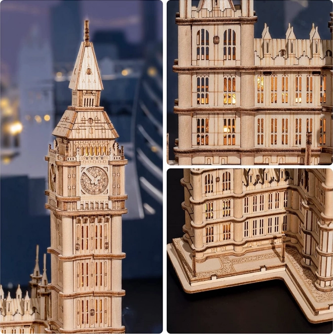 RoboTime hölzernes 3D-Puzzle Big Ben leuchtend