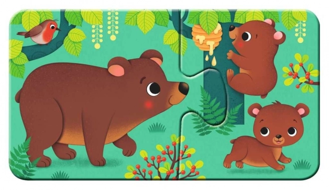 Erste Puzzles Tiere und ihre Jungen