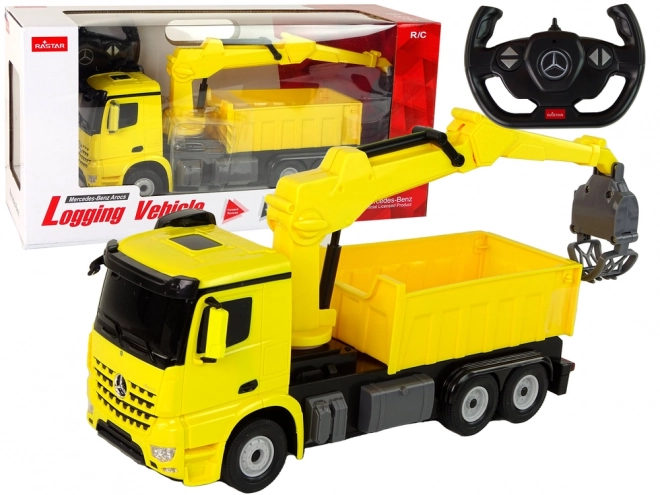 Mercedes Greifer-LKW von Rastar Gelb