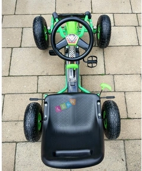 Tret-Gokart mit Luftreifen + Aufblasbare Reifen + Verstellbarer Sitz – Grün