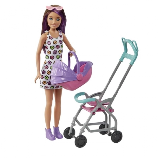 Puppe Barbie Babysitter Skipper Kinderwagen + Set für Baby