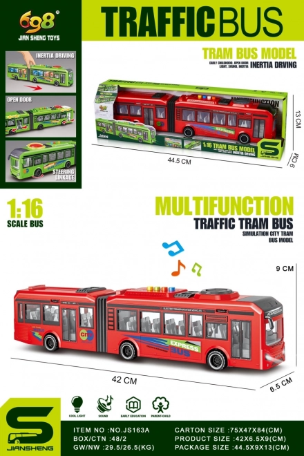 Roter Trolleybus Modell 1:16