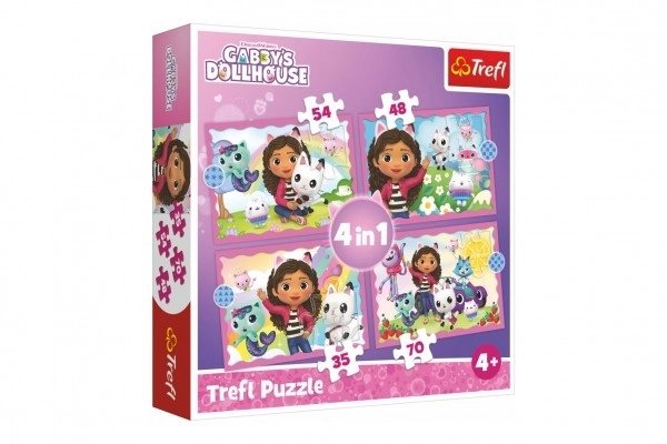 Abenteuer Gabby - Gabbys Puppenhaus Puzzle 4-in-1