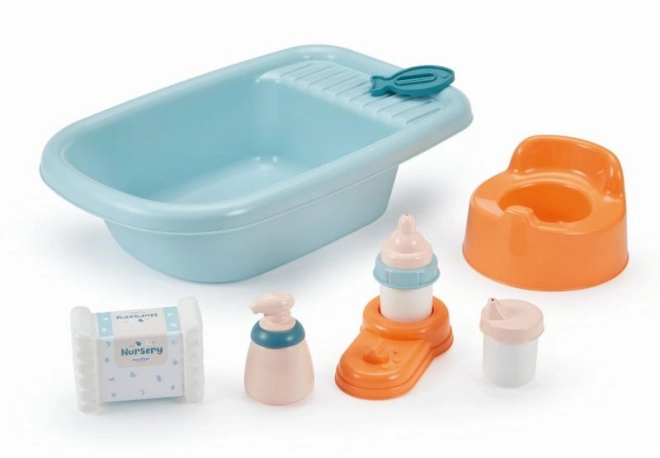 Puppen-Nursery-Set mit Badewanne und Zubehör