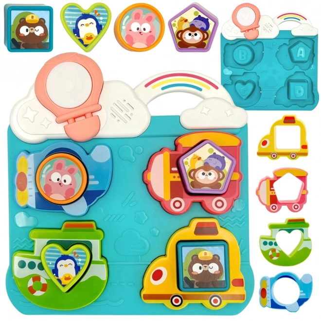 Woopie Interaktives Puzzle Fahrzeuge und Tiere Blau