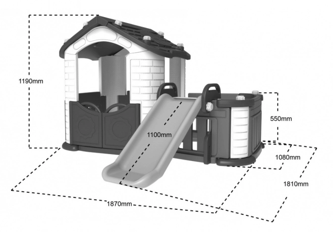 Haus+Rutsche 3in1 Grünes Dach