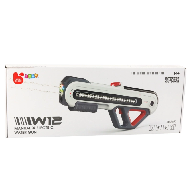 Große LED-Wasserpistole 60 cm weiß