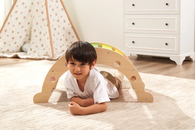 Viga Holz-Schaukelbrücke Montessori Regenbogen