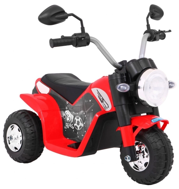 Kinder Elektro-Motorrad MiniBike Weiß mit LED-Lichtern und Sounds – rot