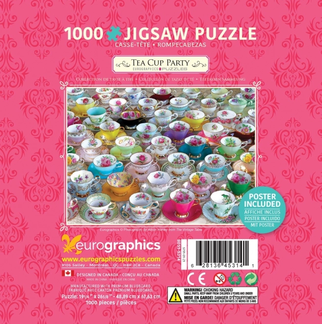 Eurographics Puzzle in Blechdose Sammlung von Teetassen 1000 Teile