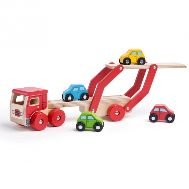 Holz-LKW mit Autos von Bigjigs Toys