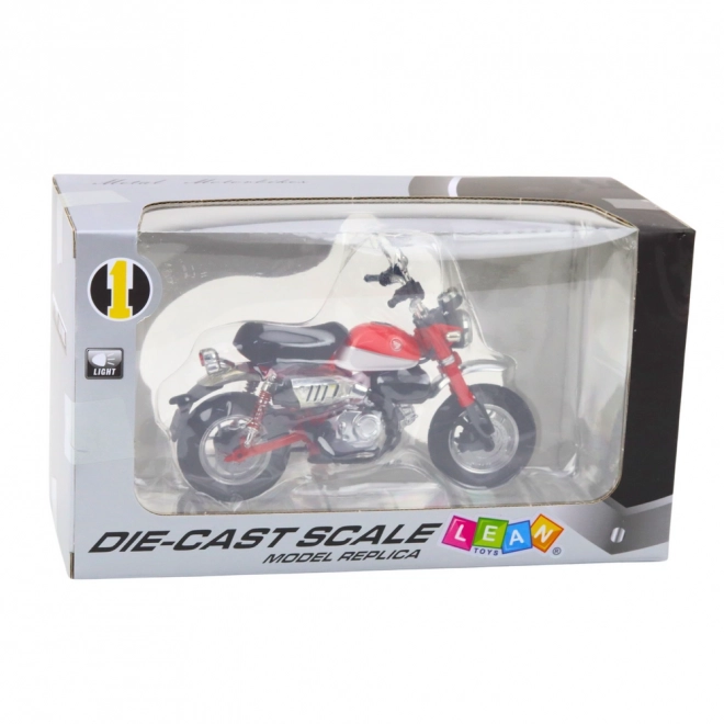 Klassisches Retro-Metallmotorrad Rot 1:12