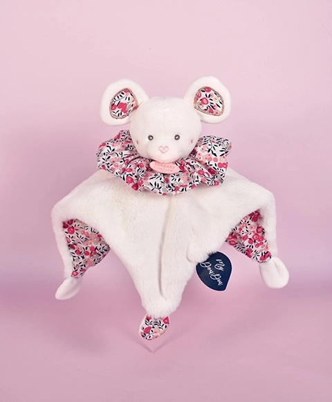 Doudou Kuscheltier Maus Rosa 3-in-1