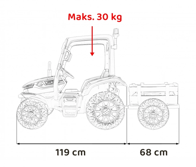 Kindertraktor mit grünem Anhänger