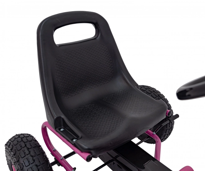 Kinder-Tret-Go-Kart Pink mit Luftreifen und Handbremse