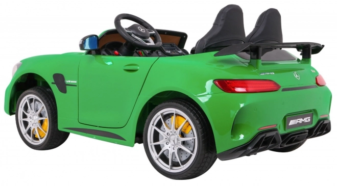 Mercedes-Benz GT R pro Kinder lackiert grün + 4x4 + Lüftungsöffnung + Fernbedienung + EVA + MP3 LED