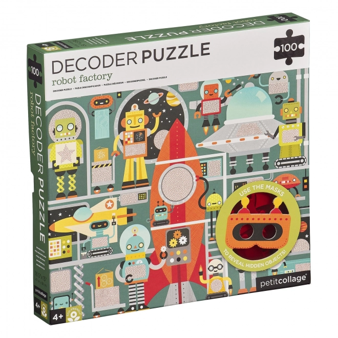 Puzzle Roboter mit 3D-Brillen von Petit Collage