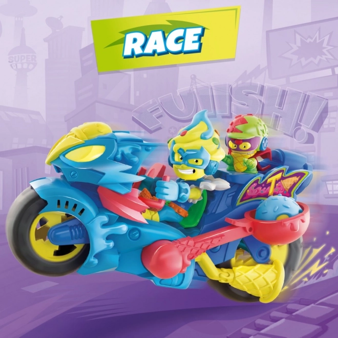 Superthings Spielfigur Superschnelles Motorrad Turbo Ice