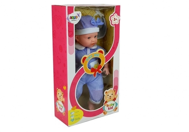 Baby-Puppe 45 cm mit blauem Outfit