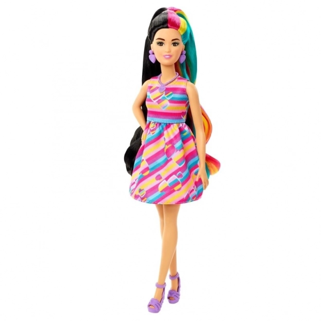 Barbie Totally Hair Puppe mit farbigen Haaren und Herz-Accessoires