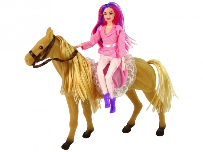 Reiterpuppe mit braunem Pferdchen