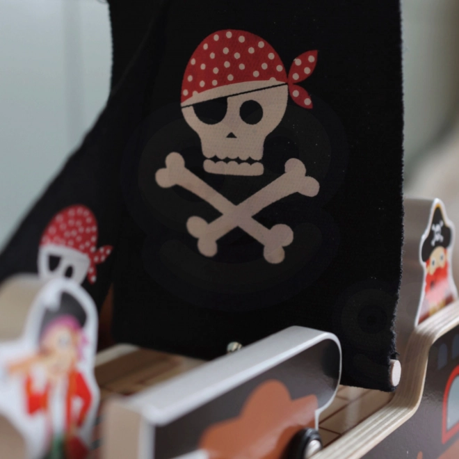 Holzpiratenschiff mit Figuren von Tooky Toy
