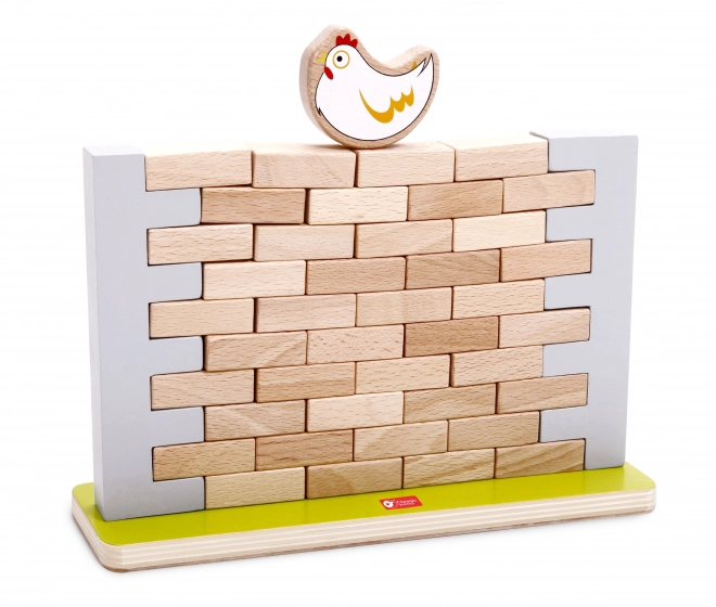 Stapelspiel Backsteinmauer Holz 44 Stück