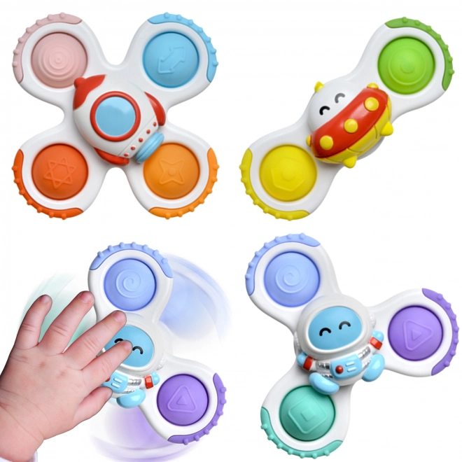 Woopie Baby Spinner Sensorikspielzeug Rakete Alien Ufo 3 Stück