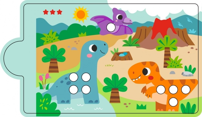 Magnetisches Spiel zur Farbsortierung mit Dinosaurier