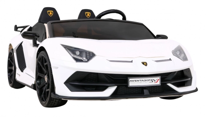 Lamborghini SVJ DRIFT pro 2 Kinder Weiß + Drift-Funktion + Fernbedienung + MP3 LED + langsamer Start