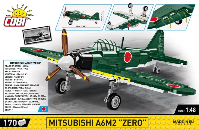 COBI II. Weltkrieg Mitsubishi A6M2 Zero Flugzeugmodell