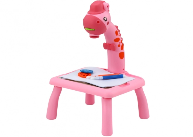 Projektor-Zeichenbrett Giraffe Rosa mit Stiften