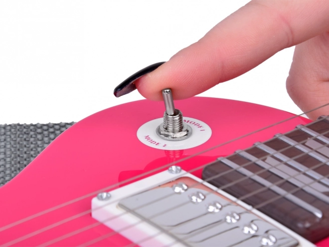 Elektrische Kindergitarre mit Gurt – Rosa