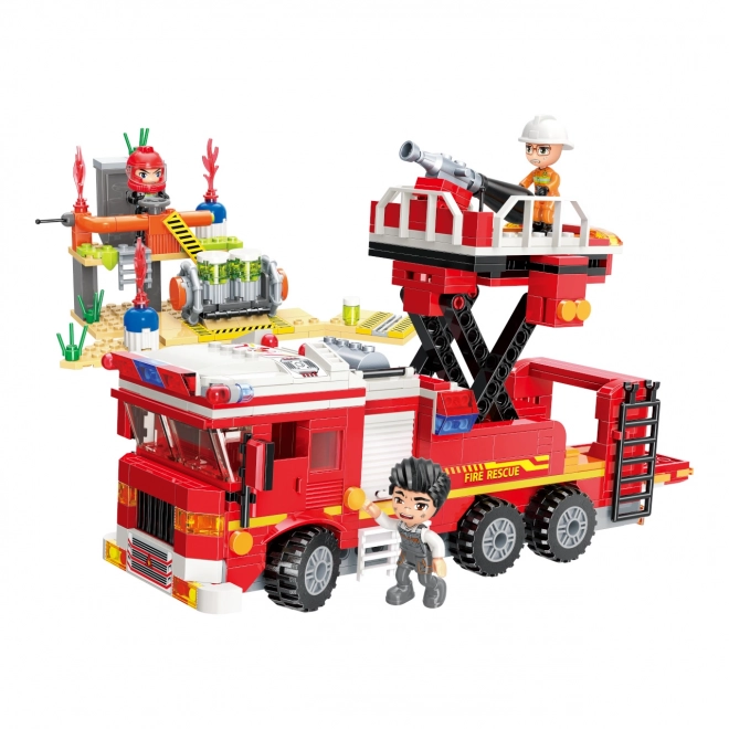 Qman Mine City Feuerwehrwagen mit Plattform