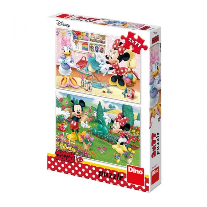 Dino Puzzle Fleißige Minnie 2x77 Teile